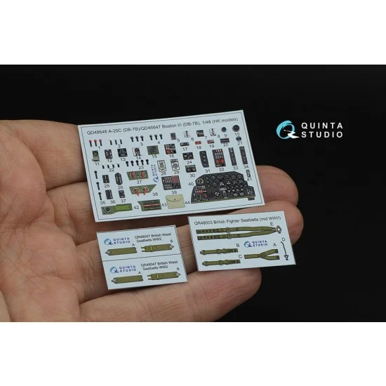 Quinta Studio QD48647 1/48 Boston III (DB-7B) Interior Details on 3D Decal (HK models)