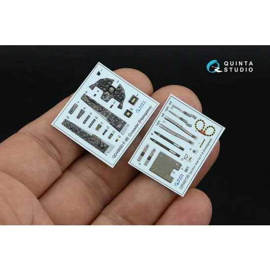 Quinta Studio QD48650 1/48 F-8E Crusader Interior Details on 3D Decal (Hasegawa/Hobby 2000)