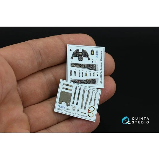 Quinta Studio QD48651 1/48 F-8J Crusader Interior Details on 3D Decal (Hasegawa/Hobby 2000)