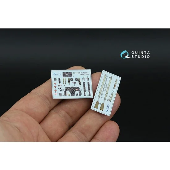 Quinta Studio QD48658 1/48 Hs 129B-3 Interior Details on 3D Decal (Takom)