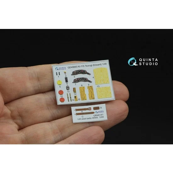 Quinta Studio QD48663 1/48 Ki-115 Tsurugi Interior Details on 3D Decal (Eduard)
