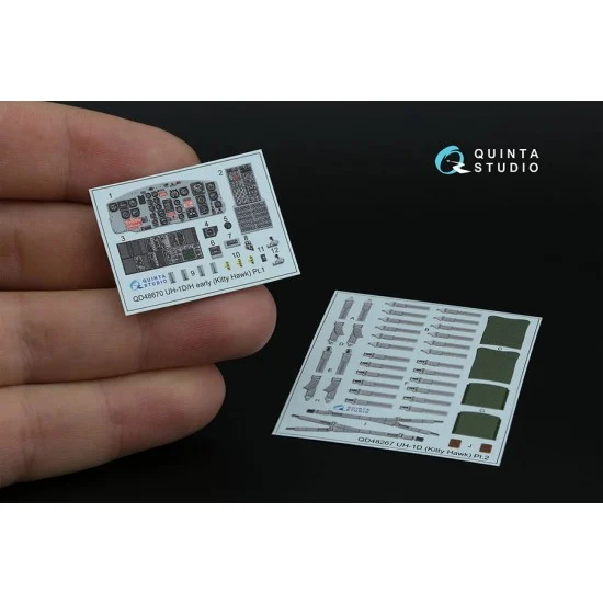 Quinta Studio QD48670 1/48 UH-1D early/UH-1H early Interior Details on 3D Decal (Kitty Hawk)
