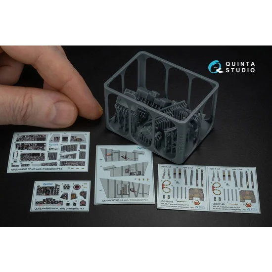 Quinta Studio QD+48685 1/48 RF-4C Phantom II (early) Interior 3D Decal (Hasegawa) with parts