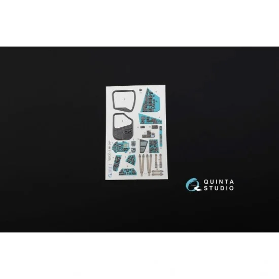 Quinta Studio QD72018 1/72 Mi-24P Interior Detail Set (on decal paper) for Zvezda Kit