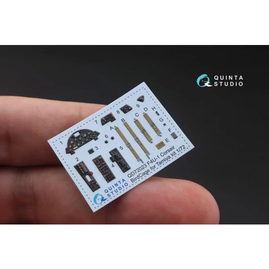 Quinta Studio QD72023 1/72 F4U-1 Corsair (Bird cage Coloured Interior Decals for Tamiya kit