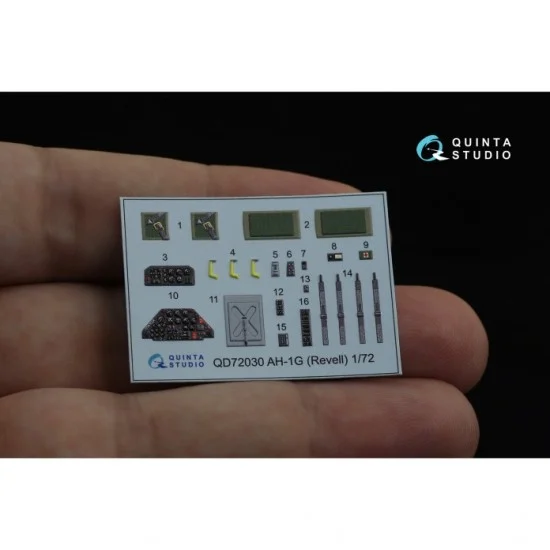 Quinta Studio QD72030 1/72 AH-1G Cobra 3D-Printed & Coloured Interior on Decal Paper for Special Hobby/Revell