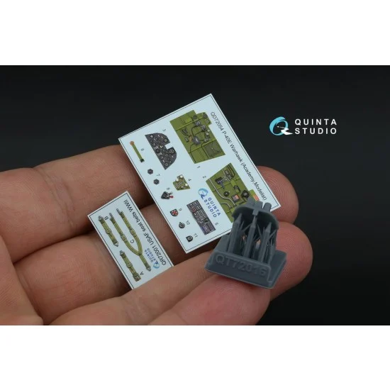 Quinta Studio QD+72054 1/72 P-40E Wtarhawk Interior 3D Decal for Academy/Modelist (with 3D-printed resin)