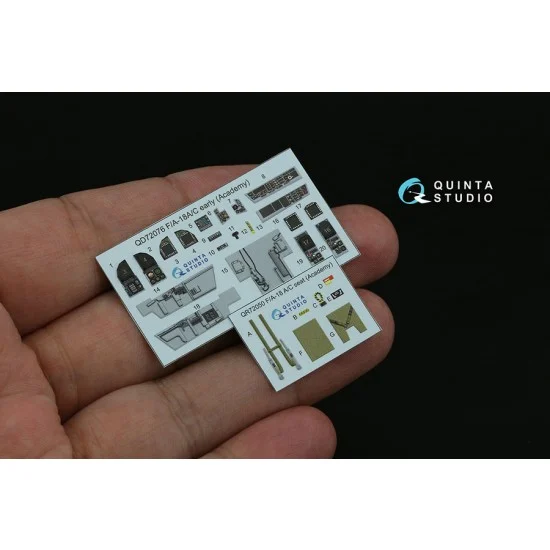 Quinta Studio QD72076 1/72 F/A-18A/C early Interior Details on 3D Decal (Academy)