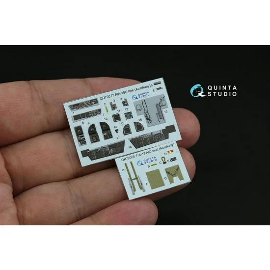 Quinta Studio QD72077 1/72 F/A-18C late Interior Details on 3D Decal (Academy)