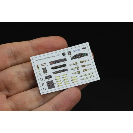 Quinta Studio QD72081 1/72 He 111 P/H Interior 3D Decal for Hasegawa kits - Model Planes