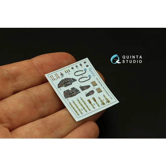 Quinta Studio QD72083 1/72 Me 163 3D-Printed & Coloured Interior on Decal Paper for Academy kits