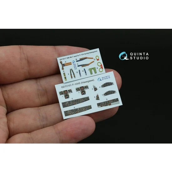 Quinta Studio QD72101 1/72 F-104S Interior Details on 3D Decal (Hasegawa)
