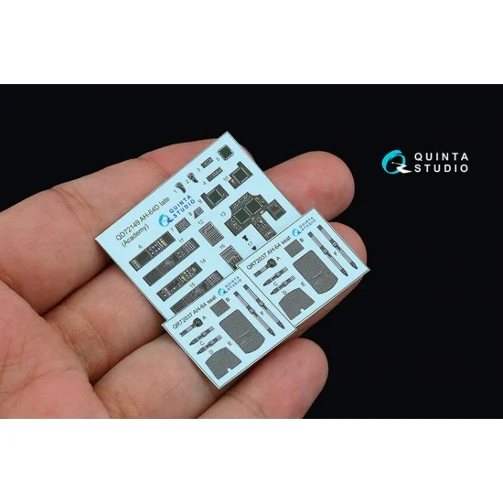 Quinta Studio QD72149 1/72 AH-64D Late/AH-64E Coloured Interior Detail Parts for Academy kits