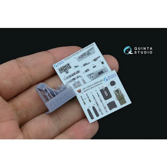 Quinta Studio QD+72150 1/72 MiG-29 9-13 Coloured Interior Detail Parts for 7278 Zvezda kits with Resin parts