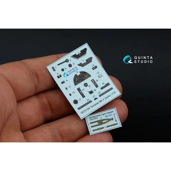 Quinta Studio QD72164 1/72 Tempest Mk.V Coloured Interior Detail Parts for Airfix kits - Model Planes