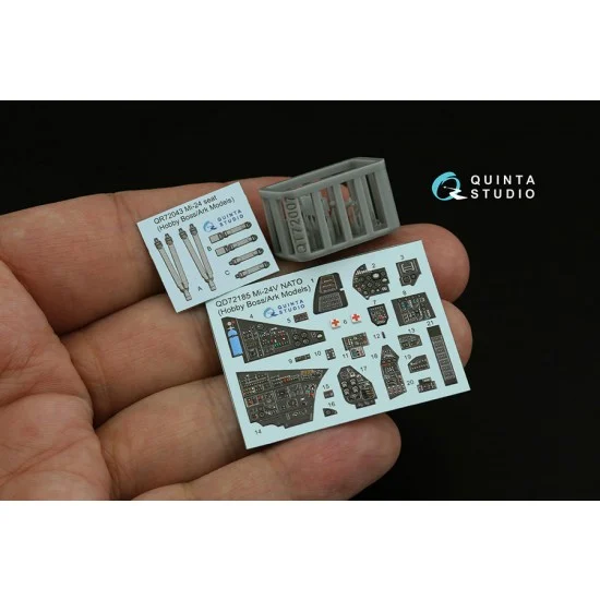 Quinta Studio QD+72185 1/72 Mi-24V NATO Interior 3D Decal (Hobby Boss/ARK Models) with parts