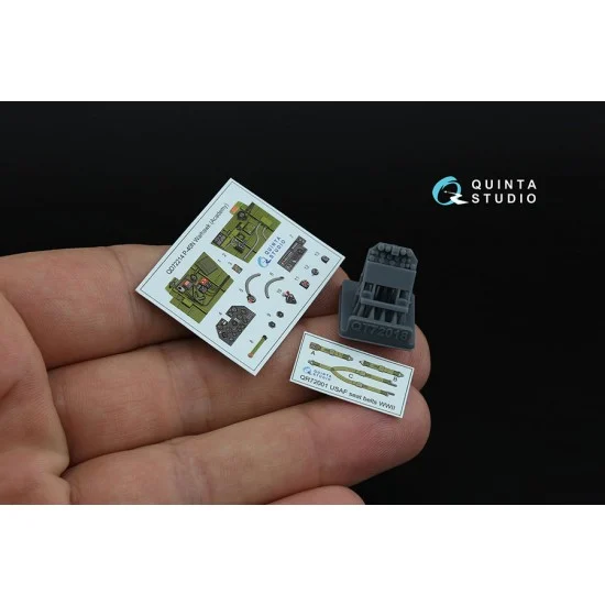 Quinta Studio QD+72214 1/72 P-40N Warhawk Interior Details on 3D Decal (Academy) with 3D Resin parts