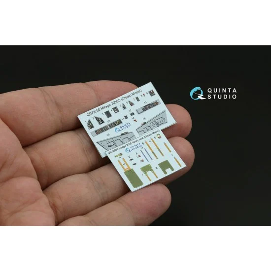 Quinta Studio QD72250 1/72 Mirage 2000C Interior Details on 3D Decal (Dream Model) - Model Planes