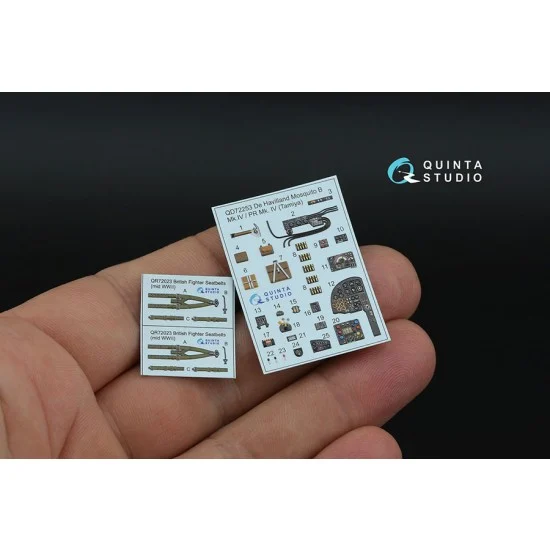 Quinta Studio QD72253 1/72 DH Mosquito B Mk.IV/PR Mk.IV Interior Details on 3D Decal (Tamiya) - Model Planes