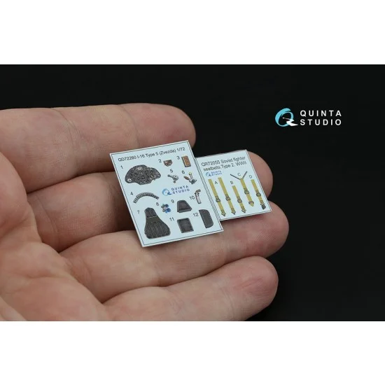 Quinta Studio QD72260 1/72 I-16 Type 5 Interior Details on 3D Decal (Zvezda)