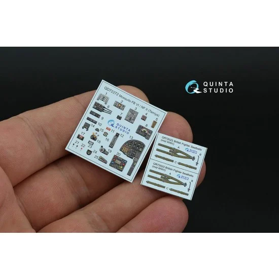 Quinta Studio QD72272 1/72 DH Mosquito FB Mk.VI/NF Mk.II Interior Details on 3D Decal (Tamiya) - Model Planes
