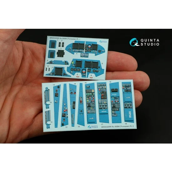 Quinta Studio QDS-32095 1/32 Su-30SM Interior on Decal Paper Conversion set for Trumpeter Su-30MKK (small)