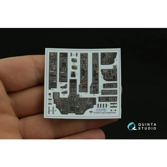 Quinta Studio QDS-35090 1/35 AH-64A Apache Interior Parts (3D decal) Small version for Academy kits