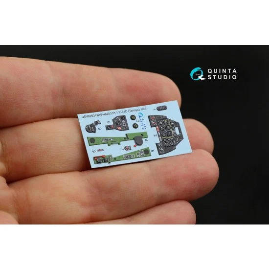 Quinta Studio QDS-48253 1/48 P-51D 3D-Printed & Coloured Interior on Decal Paper for Tamiya kits (small ver)
