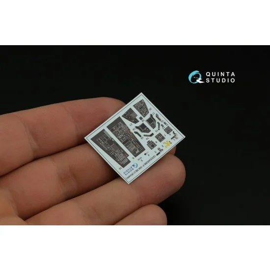 Quinta Studio QDS-48388 1/48 F-16A MLU Interior Parts (3D decal) Small version for Kinetic kits