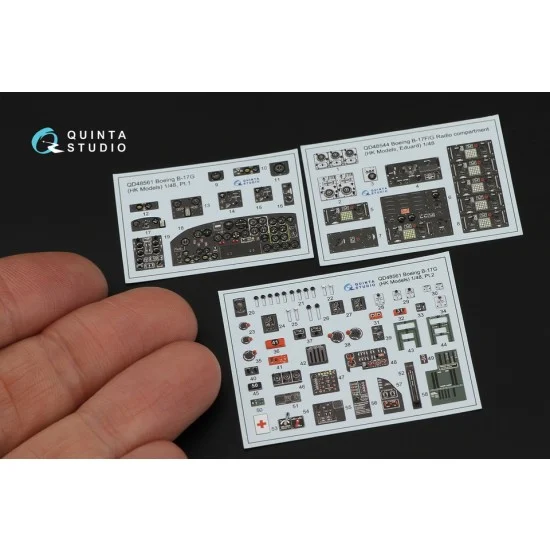 Quinta Studio QDS-48561 1/48 Boeing B-17G Interior 3D Decal for HK models kits (small version)
