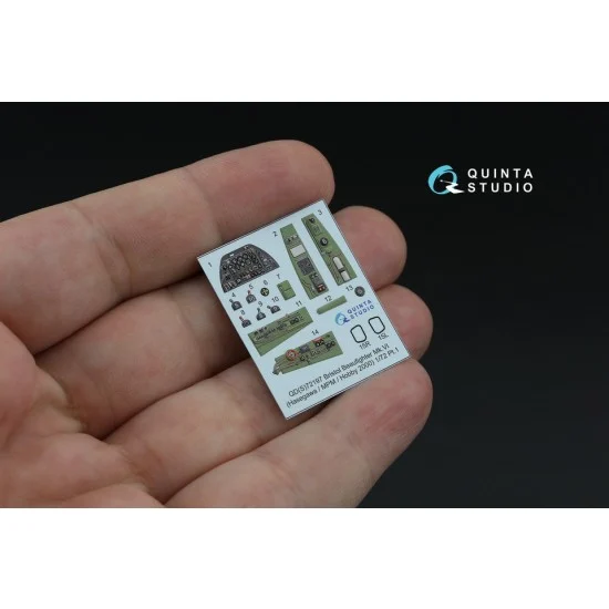 Quinta Studio QDS-72197 1/72 Bristol Beaufighter Mk.VI Interior 3D Decal for Hasegawa/MPM/Hobby2000 (small)