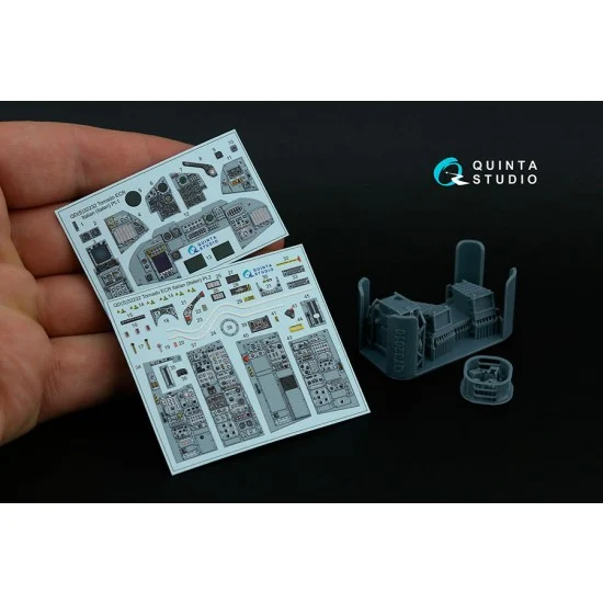 Quinta Studio QDS+32232 1/32 Tornado ECR Italian Interior 3D Decal for Italeri kits Small version w/Resin Parts - Model Planes