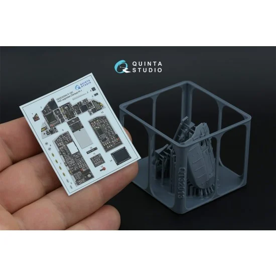 Quinta Studio QDS+32252 1/32 F-15C PAD-upgraded Interior 3D Decal with 3D-printed Resin for Tamiya Small version