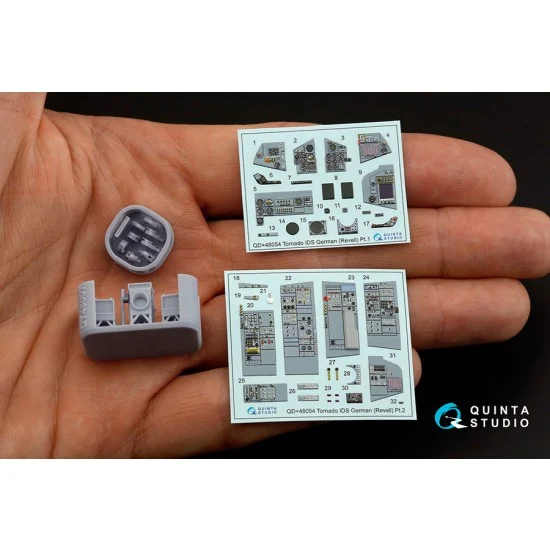Quinta Studio QDS+48054 1/48 Tornado IDS German Interior on Decal Paper for Revell kits (small ver) w/Resin Parts - Model Planes