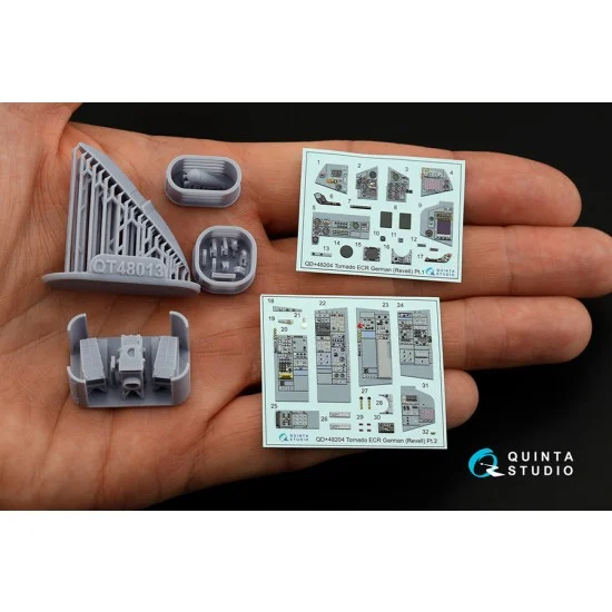 Quinta Studio QDS+48204 1/48 Tornado ECR German Interior on Decal Paper for Revell kits (small ver) w/Resin Parts - Model Planes