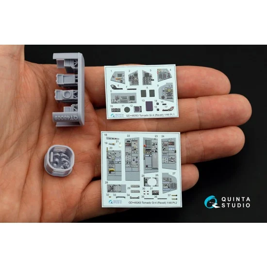 Quinta Studio QDS+48263 1/48 Tornado GR.4 Interior on Decal Paper for Revell kits (small ver) w/Resin Parts - Model Planes
