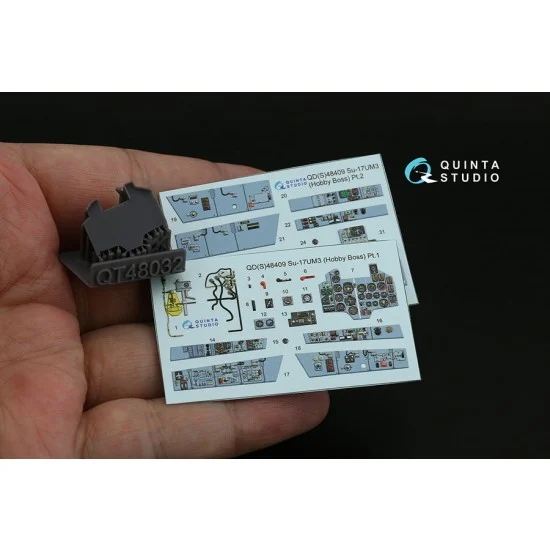 Quinta Studio QDS+48409 1/48 Su-17UM3 Interior Details on 3D Decal (Hobby Boss) #Small with parts