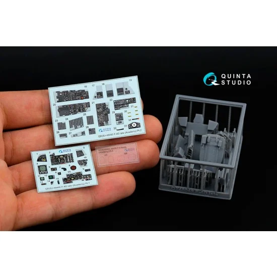 Quinta Studio QDS+48495 1/48 F-4D Late Phantom II Interior 3D Decal for Academy kits Small version w/Resin Parts