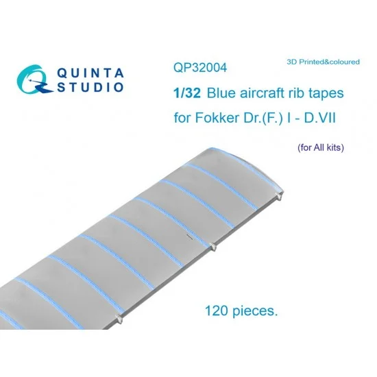 Quinta Studio QP32004 1/32 Fokker Dr. F. I-D.VII Blue Rib Tapes for All kit