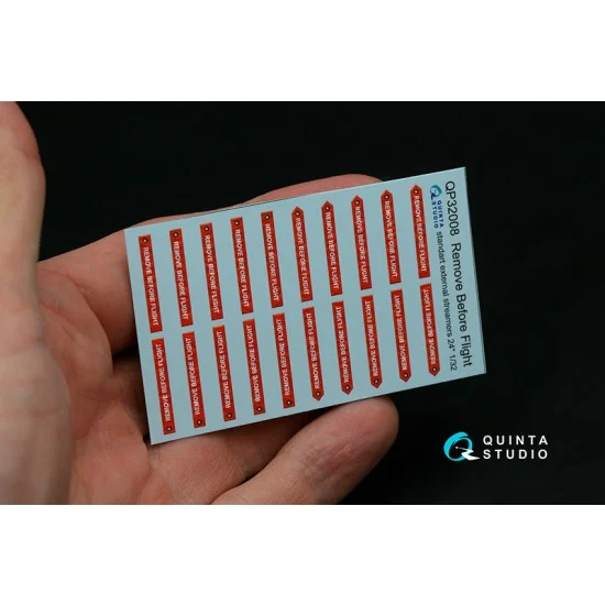 Quinta Studio QP32008 1/32 "Remove Before Flight" Standart External Streamer 24" 20pcs - Model Planes