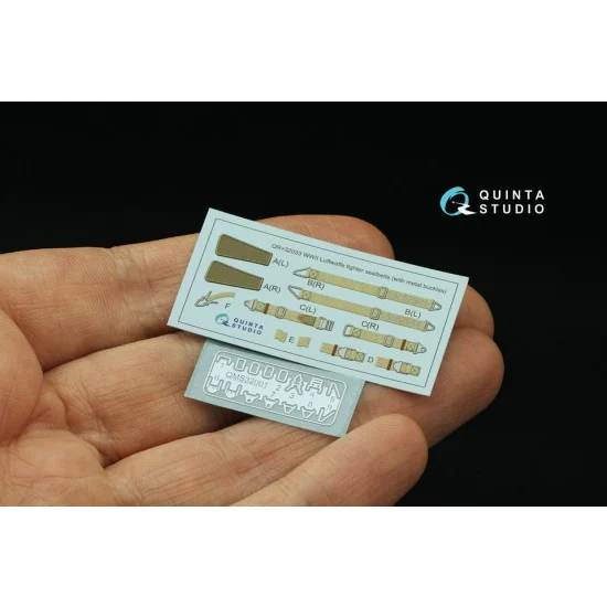 Quinta Studio QR+32033 1/32 WWII Luftwaffe Fighter Seatbelts (with metal buckles) - Model Planes
