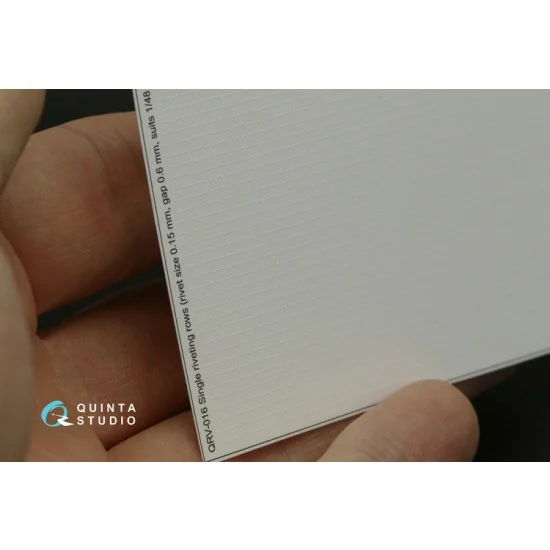 Quinta Studio QRV-016 1/48 Single Riveting Rows (each 0.15 mm, gap 0.6 mm) White Colour, Total L: 6.2m/20 ft