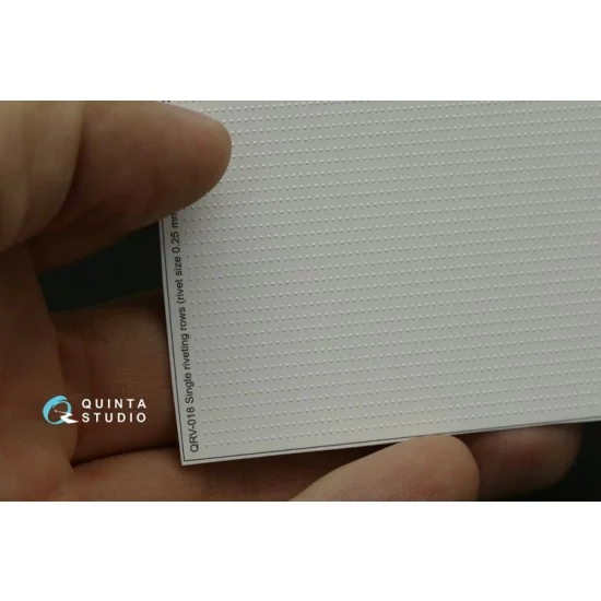 Quinta Studio QRV-018 1/24 Single Riveting Rows (each 0.25 mm, gap 1.0 mm) White Colour, Total L: 5.8m/19 ft