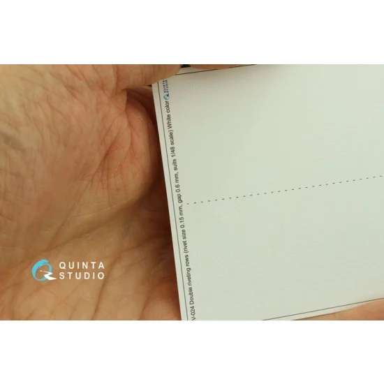 Quinta Studio QRV-024 1/48 Double Riveting Rows (each 0.15 mm, gap 0.6 mm) White Colour, Total L: 6.2m/20 ft