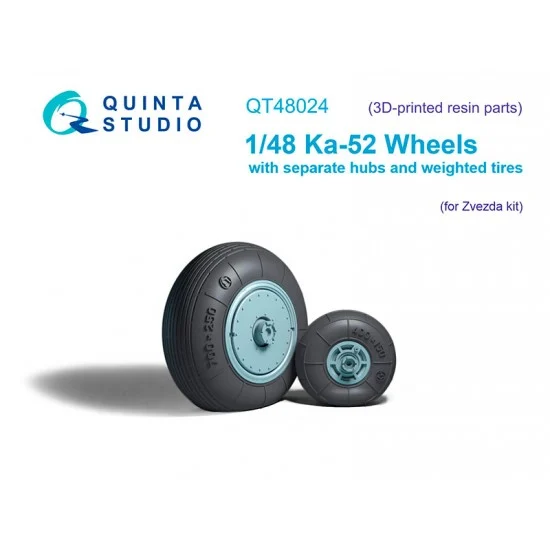 Quinta Studio QT48024 1/48 Ka-52 Wheels with Separate Hubs and Weighted Tyres for Zvezda kits