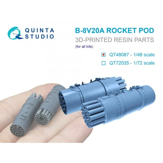 Quinta Studio QT48087 1/48 B-8V20A Rocket Pods (2pcs)