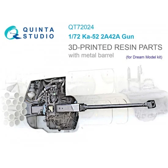 Quinta Studio QT72024 1/72 Ka-52 2A42 Gun with Metal Barrel for Dream Model