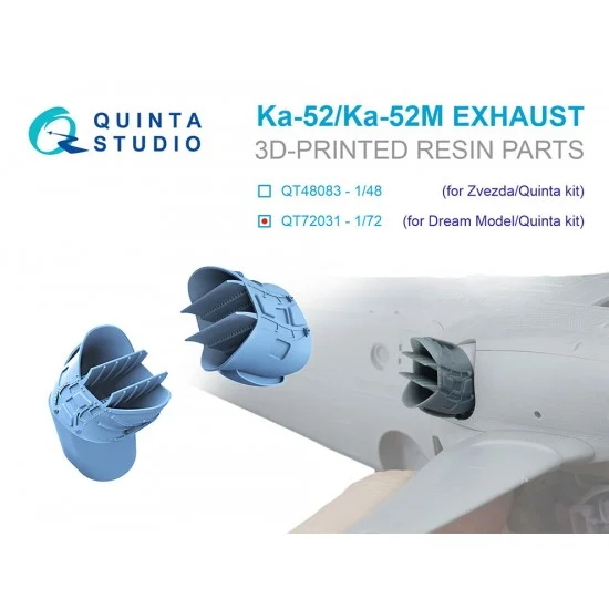 Quinta Studio QT72031 1/72 Ka-52/Ka-52M Exhaust Device for Dream Model/Quinta kits
