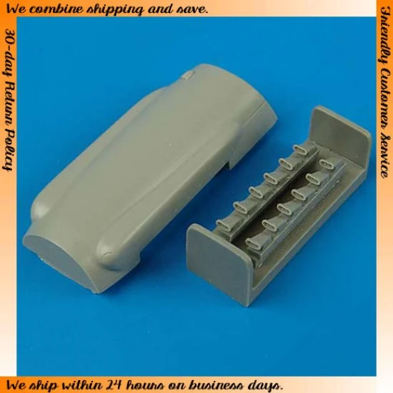 QuickBoost 48229 1/48 Supermarine Spitfire Mk. XIV Cowling and Exhaust for Academy kit - Model Planes