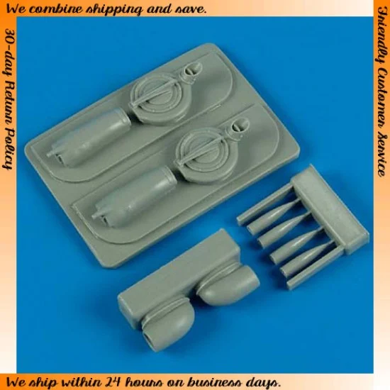 QuickBoost 48467 1/48 Lockheed P-38F Lightning Air Intakes & B-33 Supercharger for Academy / Eduard kits